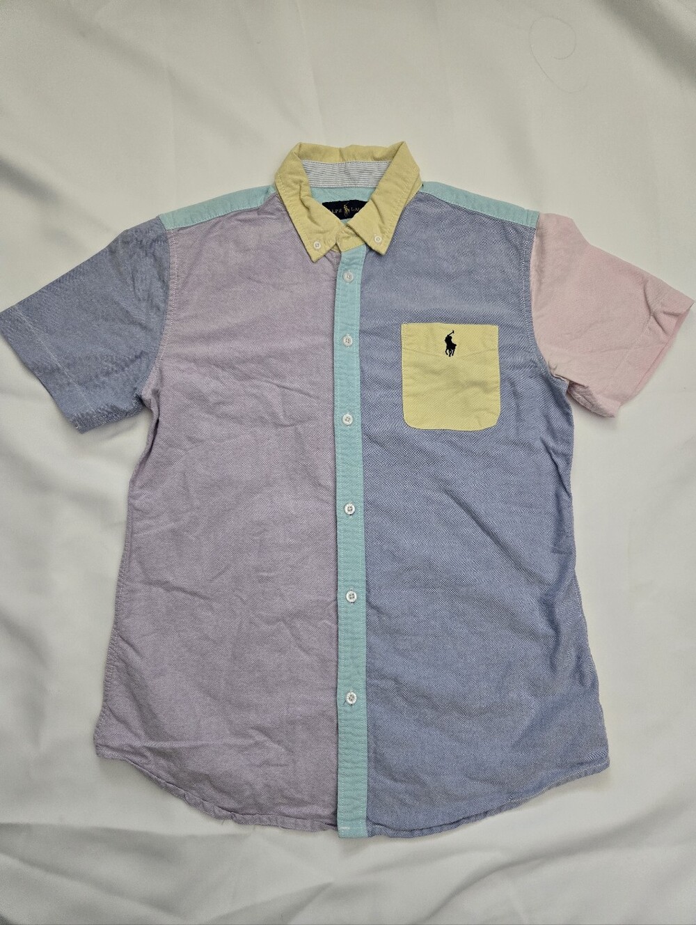 Ralph Lauren Pastel Colorblock Short-Sleeve Button-Down Shirt